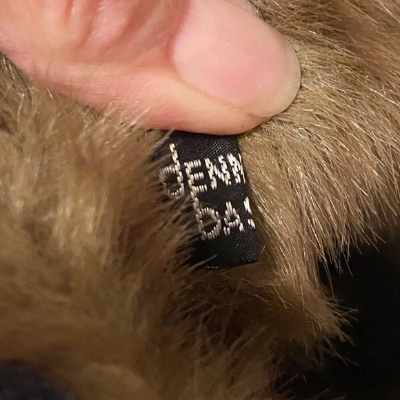 Dennis Basso Faux Suede Faux Fur Shoulder Bag Blue Tie Closure - Picture 6 of 11